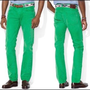 Ralph Lauren Varick Slim Green Jeans 31x30